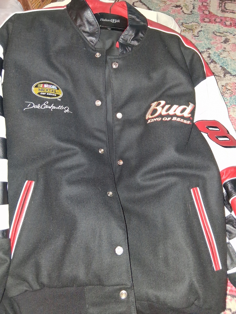 Black Budweiser Racing Bomber Jacket